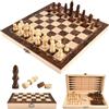 YAJIMAOY 3 in 1 Scacchiera in Legno, Scacchiera Pieghevole con Scacchi e Dama Backgammon, Scacchiera Portatile Scacchi da Viaggio Legno, Scacchi Gioco da Tavola per Bambini e Adulti All'aperto Festa (24cm)