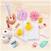 Pipihome Accessori In Miniatura per Casa Delle Bambole, Natale Porta Elfo Natalizio, Accessori dDa Bagno In Miniatura per Porta Gnomo, Set di Decorazioni Natalizie In Miniatura, Set di Utensili da Bagno