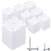 Diforma Set di 8 piedini per mobili bianchi regolabili in altezza, profilo angolare: 40 x 40 mm, materiale: plastica, alluminio, viti incluse (8, 6 cm di altezza)