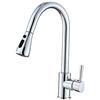 Heable Rubinetto miscelatore cromato per lavello da cucina con spruzzatore estraibile, maniglia singola ad arco alto, rubinetto in ottone massiccio con raccordi standard britannici