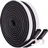 GUKOY Nastro di Tenuta Adesivo Guarnizione Porta per Porte Finestre, 2 Rotoli 10 mm x 6 mm x 10M Nastro in Schiuma Guarnizione in Gomma per Collisione Sigillo Isolamento Acustico, Nero