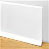 QWORK® 10m Battiscopa adesivo flessibile - Battiscopa pvc -10 cm x 12 mm - Stile minimalista - Bianco