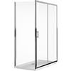 Parama Box Doccia Angolare 90x120cm Apertura Scorrevole da 120cm Parete Fissa da 90cm Vetro Temperato Trasparente 6mm Antinfortunistico Trattamento Anticalcare Maniglia Acciaio Inox Altezza 190cm Tenerife
