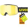Uvex pwdr FM, maschera da sci Unisex bambino, black matt/yellow-clear, one size