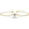 Diamond Treats Bracciale cattivo occhio sterling silver, bracciale portafortuna donna zirconia blu e bianco