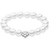Purelei Shiny Bloom Anello (oro, argento, oro rosa), impermeabile, elastico da donna in perle, elegante anello con perline Seashell, regalo da donna, diverse misure, M/L, Acciaio inossidabile