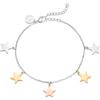 inSCINTILLE Cuori e Stelle Bracciale Donna in Acciaio Inossidabile con Ciondoli (Stelle Tre Ori)