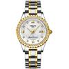 NIBOSI Orologio da polso da donna analogico al quarzo quadrante in oro rosa di lusso impermeabile diamante orologio da polso in acciaio inox per donna data automatica, bianco