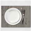Comart - Tovaglietta Americana Bamboo Edge - Set 4 Tovagliette 30x45 cm - Lavabili - Resistenti al Calore - per Colazione, Pranzo - Eleganti Sottopiatti - Eco friendly in Bambù - Colore Grigio