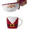 HOME DECO FACTORY, KA0403, Tazza e Ciotola Natalizia in Ceramica, Design festoso e colorato, Perfetta per Le Feste, Lavabile in lavastoviglie e Adatta al microonde, Dimensione: 300 ml, Colore: Rosso