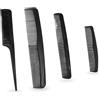 PARENCE.- Set di 4 pettini professionali - Pettini antistatici a denti diversi, ideali per pettinare e acconciare - 1 pettine a gambo incluso