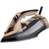 Wintem Ferro da Stiro a Vapore con Piastra in Ceramica XL e Serbatoio da 330ml/2600W Nero e Oro - Funzione Selfclean, Antigoccia e Anticalcare con Termostato Regolabile per Ogni Tessuto - 16x31x11cm