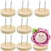 GORGECRAFT 8PZ 5 CM Doppio Ago In Acciaio Supporto per Bambole All'Uncinetto Staffa per Supporto per Bambole In Feltro Espositore In Legno Base Piatta e Rotonda per Forniture per Bambole In Camera