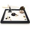 LuXianYS Giardino Zen Realizzato a Mano Set, zen da tavolo fai-da-te, Zen Garden, Mini Meditazione Rock And Sand Garden con Utensili gratuiti per Giardino Zen, Sabbia, Vassoio di Base e Accessori