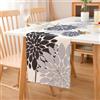 LRartdeco Runner Tavola Moderno Nero e Grigio 40x140cm Centro Tavola Floreali Runner Da Tavolo Elegante 1 Pezzo Lino Runner Tavolo per Cucina Sala da Pranzo Soggiorno Tavolo Decorazione