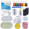 Wealike Kit di Gesso Ceramico Asciugatura 30 Minuti | Per Manualità,Progetti Creativi e Regali | Con 680g di Polvere, Stampo,Colori |Non Tossico