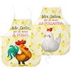 STAMPATEK Set Grembiuli Divertenti di Coppia Mr Gallo Mr Gallina Idea Regalo Anniversario Matrimonio San Valentino Grembiuli Abbinati da Cucina
