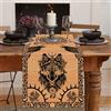 LRartdeco Runner Tavola di Legno Vichingo Runner da Tavola 33x183cm Lupo Corvo Tovaglia Rettangolare Tovaglie Lavabili Impermeabile per Sala da Pranzo Feste Vacanze Decorazione