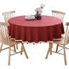 BHOMTY Tovaglia rotonda in lino di cotone Protezione e decorazione Per tavolo da pranzo, tavolino da caffè Lavabile in lavatrice Bianco Diametro 100 cm
