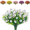 AIOR 10 Pezzi Fiori di Seta Artificiali, Fiori Finti Artificiale Piante Resistenti ai Raggi UV per Interni ed Esterni, Decorazione per Casa, Ufficio, Giardino, Patio, Cortile (Bianco)