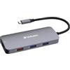 Verbatim Hub USB C 9 in 1, adattatore multiporta USB-C a HDMI, RJ45, USBA-A e USB-C, con lettore di schede SD, per Mac, MacBook Pro/Air, iPad Pro, Thinkpad, Windows Computer, Laptop e Co