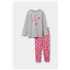 Tezenis Pigiama Lungo Cotone Stampa Fragola Bimba Bambina Grigio