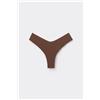 Tezenis Slip Brasiliano Sgambato Taglio Vivo In Microfibra Donna Marrone