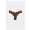 Tezenis Perizoma Sgambato In Pizzo Riciclato Donna Marrone