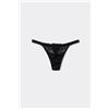 Tezenis Perizoma Con Fianchetto Tanga Microfibra E Pizzo Donna Nero