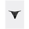 Tezenis Perizoma Pizzo Con Fianchetto Tanga Donna Nero