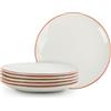 AHX Piatti Piani Ceramica Piatto Grande - Set di 6 Piatti Grandi Minimalisti - Servizio Piatti Moderni per Cena - Ideale per la Portata Principale | Bistecca | Insalata | Pasta - 25,3 cm - Bianco