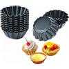Comius Sharp Stampi di Crostate di Uova, 12 Pezzi Pirottini in Acciaio al Carbonio, Stampo per Crostata, Formine per Muffin, Stampi per Budini, Riutilizzabile e Antiaderente (6,5cm)