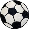 YCFAIIKG Tappeto Da Calcio Rotondo, Nero Bianco Antiscivolo Per Area Giochi Soggiorno Camera Da Letto (A)