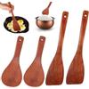 JOYOLA 4 Pezzi Set di Spatole in Legno Cucchiaio Legno Cucina Spatole Cucina Legno Attrezzi da Cucina Per Pentole Antiaderenti Spatola da Cucina in Legno con Manico Lungo per Cucina Ristorante