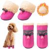 KATELUO Cane Snow Stivali per Cane,4 Pezzi Scarpe per Cani,Scarpe per Cani Neve,Adatto per Cani di Piccola Taglia, Cani di Media Taglia, Antiscivolo E Caldo, Adatto per attività All'aperto (S, Rosa)