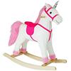 Lean Toys Cavallo a dondolo Unicorno Rosa per bambini con movimento musica e suoni realistici altezza 74 cm