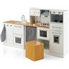 RELAX4LIFE Cucina Giocattolo per Bambini, Mini Cucina in Legno, Suoni e Luci Realistici, Cucina Giocattolo con Lavello, Fornelli, Microonde, Lavatrice, per Bambini 3+ Anni (Super Lussuosa)