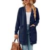 Atxnn Cardigan Donna Lunga Giacca Autunno Inverno Elegante Cappottoa Fronte Aperto Maglione Manica Lunghe con Tasche Bottoni