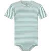 Landofgenie Pagliaccetto da uomo a maniche corte pigiama tutina monopezzo a righe onesie leotard top con strisce maker, bianco, S