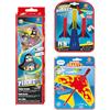 Günther Flugspiele 1715 - Mini aquilone pirata pronto al volo di circa 24 x 25 cm, aliante da lancio aereo di circa 17 cm e gioco di razzi Pump Rocket con 3 razzi in schiuma