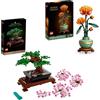 LEGO Bundle Giardino Zen - Costruzioni per Adulti con Albero Bonsai (10281) e Crisantemo (10368) - Regalo di San Valentino per Donna e Uomo - Piante per Arredamento di Casa - Modelli con Fiori Finti