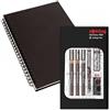 rOtring Isograph S0699390-3 - Set di 3 penne tecniche (0,20 mm, 0,40 mm, 0,60 mm) e portamine (0,5 mm), accessori con taccuino nero