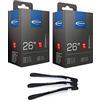 MSZweirad Schwalbe SV13 - Set di 2 tubi flessibili per bicicletta, 40/62-559, 40 mm, 26 pollici (40/62-559), con 3 leve per pneumatici