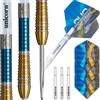 Unicorn Set di freccette Duo Phase 6 | Gary 'The Flying Scotsman' Anderson | corpo in tungsteno al 90% con rivestimento in titanio bicolore blu e oro | alette ultrafly durevoli | punte in acciaio | 22