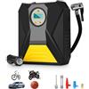 Toaren 12V Compressore Aria Portatile,Compressore Aria Portatile per Pneumatici Auto Kit Gonfiaggio Pneumatici con Adattatori per Ugelli e Luci LED Digitali, per Auto e Altri Prodotti Gonfiabili
