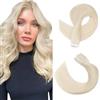 SEGOHAIR Extension Capelli Veri Biadesivo 30,5 cm Adesivi Invisibili Extension in Capelli Veri 10 Pz Remy Tape in Hair Extensions Capelli Setosi bianco sbiancante