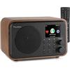 Audizio Internet radio met wifi en Bluetooth - Audizio Venice retro radio met wekkerradio en accu - Hout (102222)