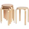 IBUYKE Set di 4 sgabelli rotondi in legno, Sgabello da Bar, Sgabello impilabile, sgabello da cucina, sgabello per aula, impilabile, Antiscivolo,Può essere utilizzato per attività di festa, RF-752-4