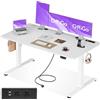 OffiGo Scrivania Regolabile in Altezza, 160×80cm Scrivania Elettrica con Prese et Porta di USB, Scrivania in Piedi con 2 impostazioni di Memoria, Standing Desk per Computer per Ufficio, Bianca