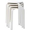 IBUYKE Sgabello Tondo Impilabile, Sgabelli da bar Sedia Impilabile in legno massello Antiscivolo Sgabelli Impilabili Cucina Sedia da ufficio Set da 4 pezzi Bianca RF-717-4